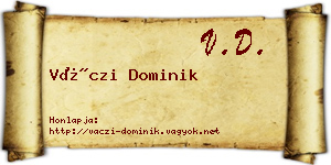 Váczi Dominik névjegykártya